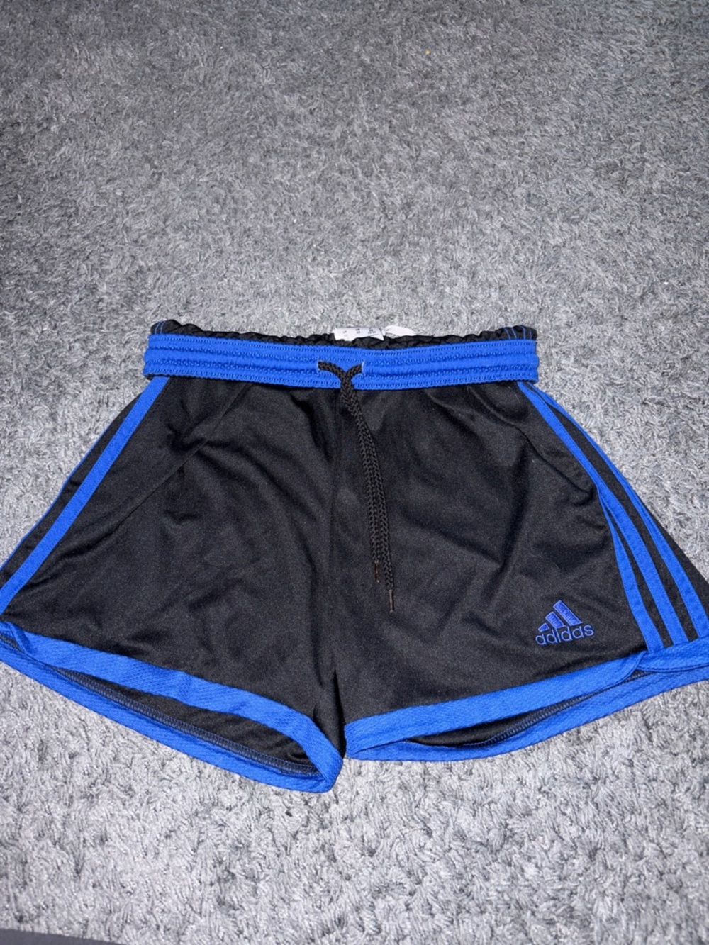 adidas Black Shorts with Royal Blue Trim